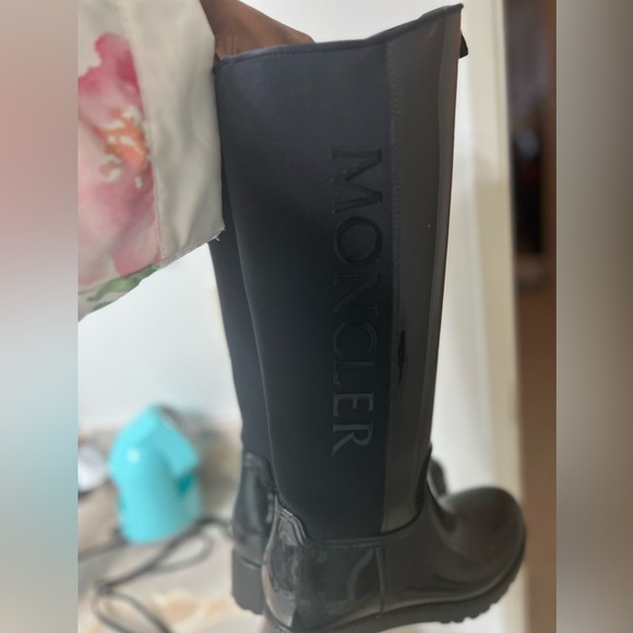 Moncler tall black rain boots size 38 (7) in USA - Picture 3 of 4